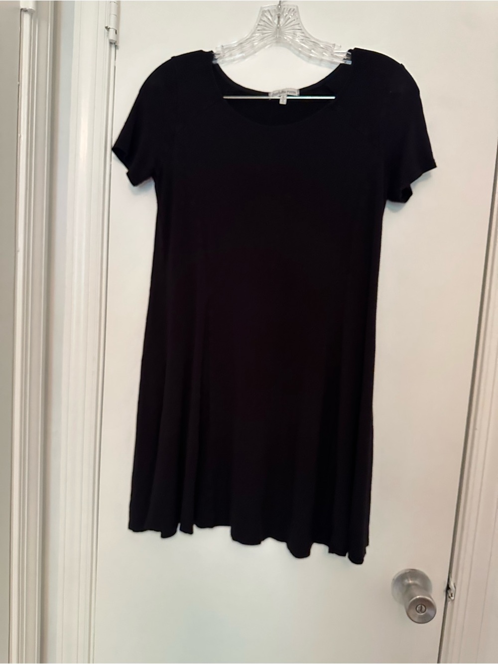 Charlotte Russe Black Short Sleeve Swing Dress